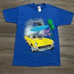 VINTAGE 90s Surf City California hot rod single stitch tshirt